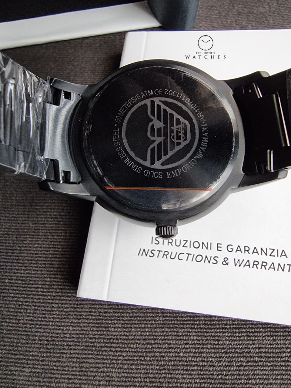 Emporio Armani Black Dial Black Stainless Steel Men's Watch – AR11079