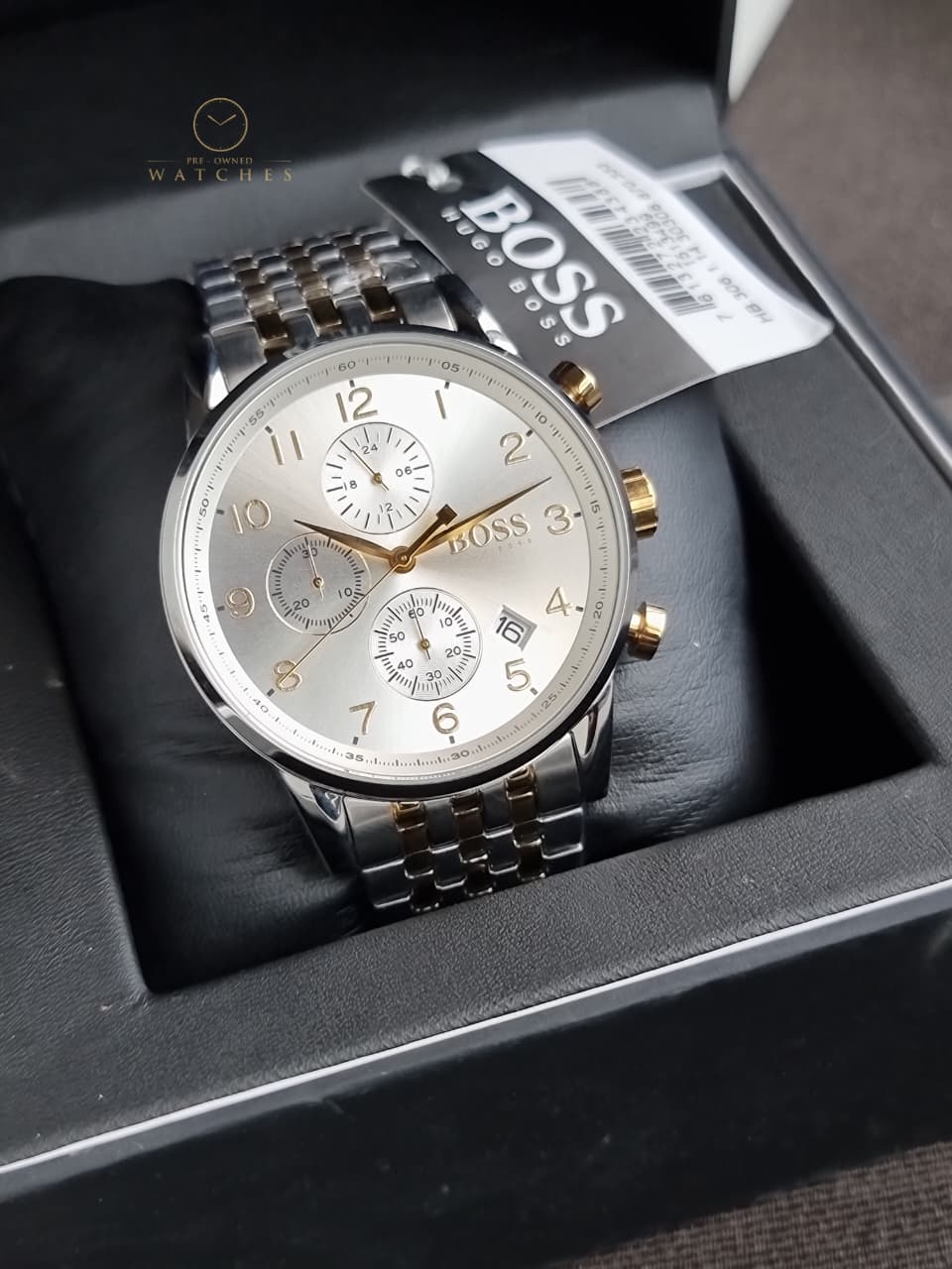 Hugo Boss Men’s Chronograph Quartz Stainless Steel White Dial 44mm Watch 1513499