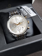 Hugo Boss Men’s Chronograph Quartz Stainless Steel White Dial 44mm Watch 1513499