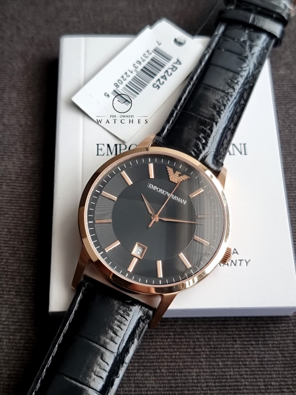 Emporio Armani Classic Black Dial Stainless Steel Men's Watch – AR2452