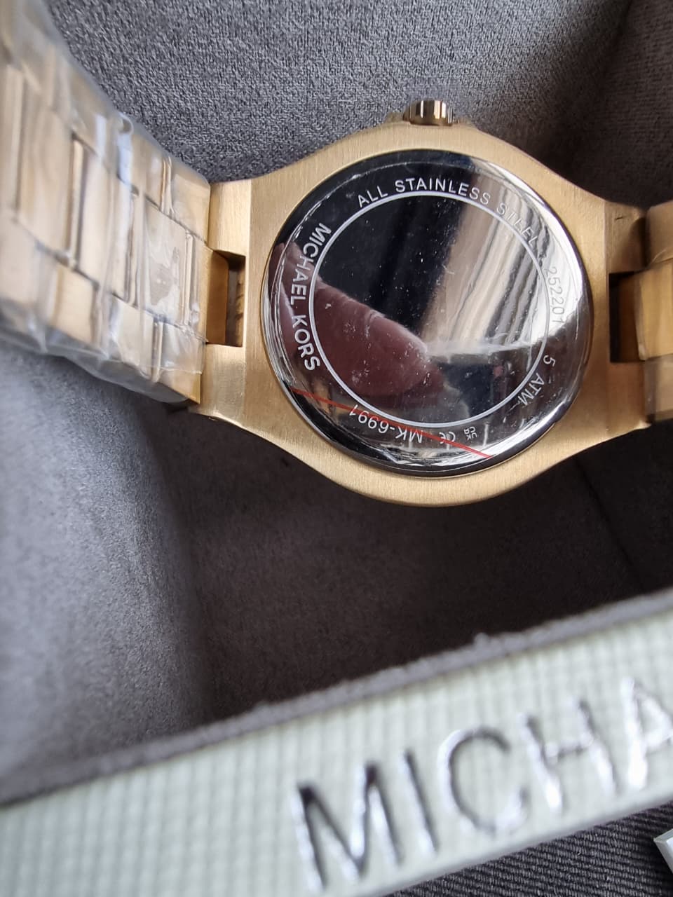 Michael Kors Lennox Gold Stainless Steel White Dial Quartz Watch for Ladies - MK6991
