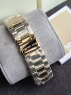 Michael Kors Lennox Gold Stainless Steel White Dial Quartz Watch for Ladies - MK6991