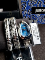 Just Cavalli Signature Snake Blue Dial Ladies Watch Item No. JC1L209M0025
