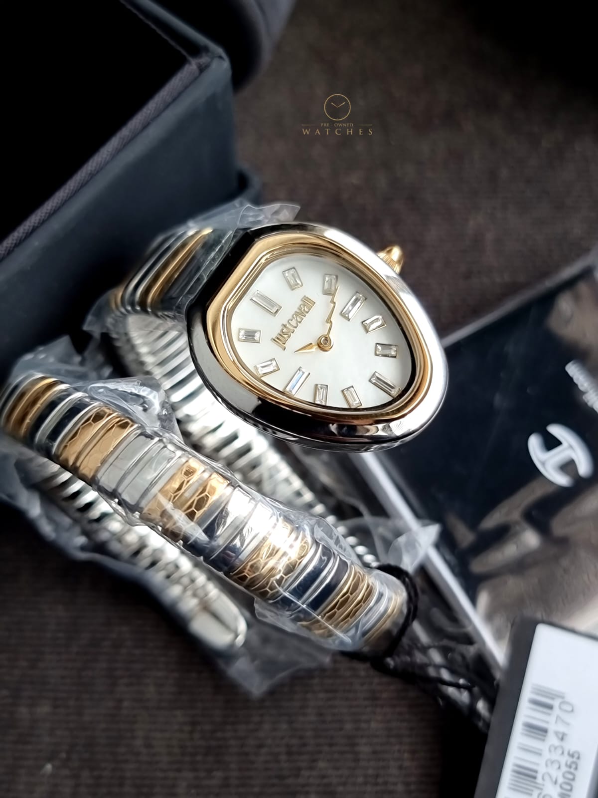 Just Cavalli Aversa Mother of Pearl Dial Two-Tone Steel Strap Women's Watch – JC1L222M0055
