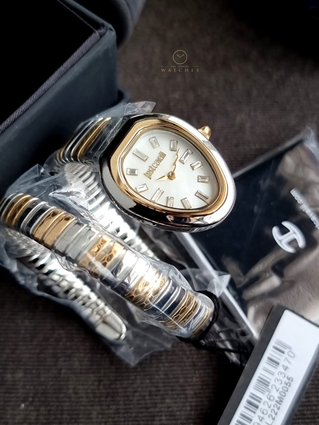Just Cavalli Aversa Mother of Pearl Dial Two-Tone Steel Strap Women's Watch – JC1L222M0055