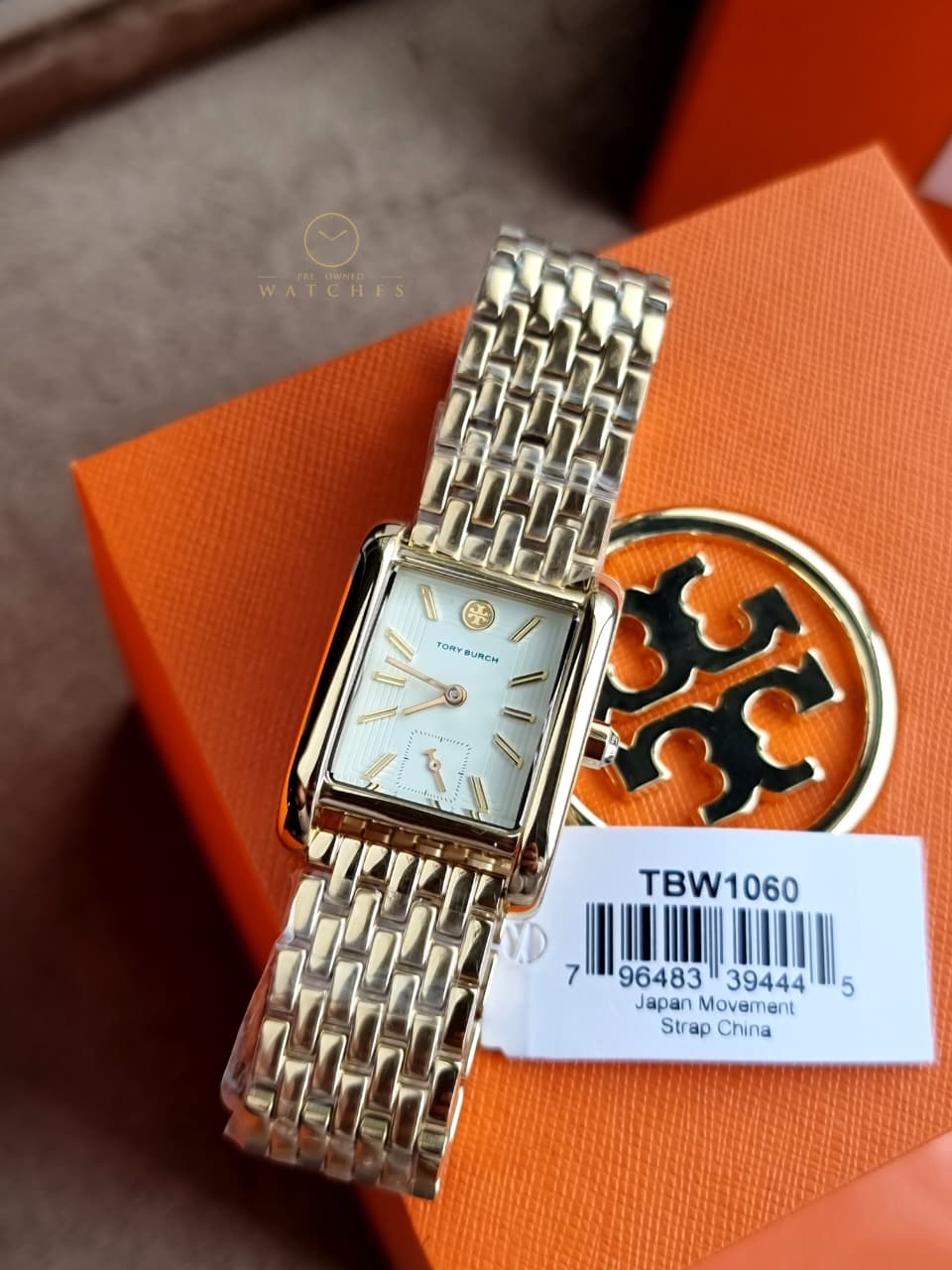 Tory Burch Eleanor Gold Stainless Steel White Dial Quartz Women's Watch – TBW1060