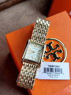 Tory Burch Eleanor Gold Stainless Steel White Dial Quartz Women's Watch – TBW1060