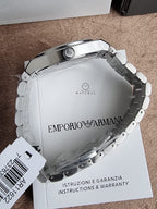 Emporio Armani Black Dial Silver Stainless Steel Quartz Men's Watch – AR11622