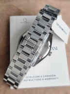 Emporio Armani Black Dial Silver Stainless Steel Quartz Men's Watch – AR11622