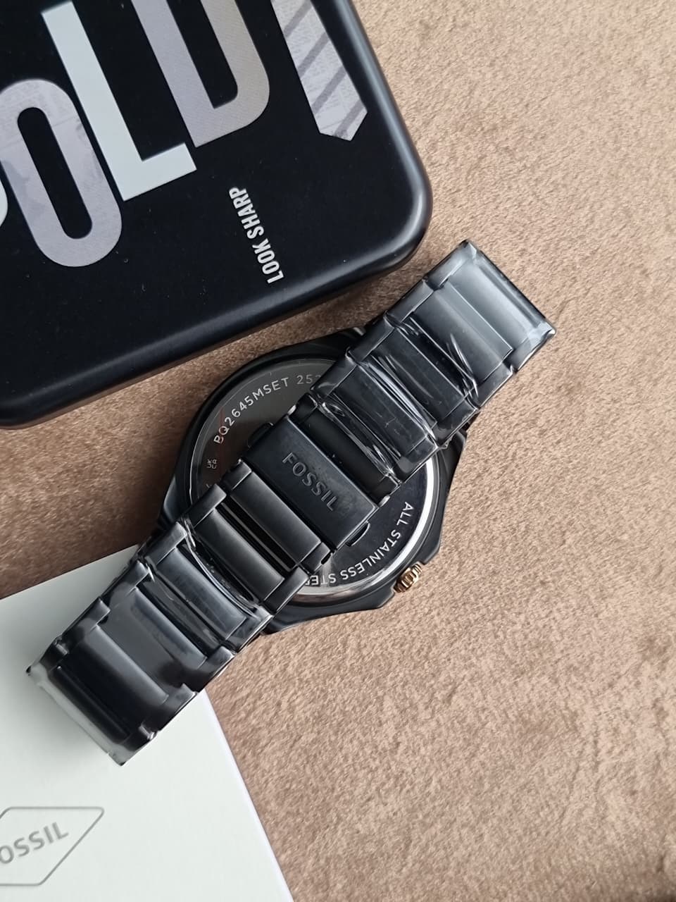 Fossil Evanston His & Her Black Stainless Steel Multifunction Couple Watch Set – BQ2645SET