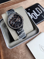 Fossil Evanston His & Her Black Stainless Steel Multifunction Couple Watch Set – BQ2645SET