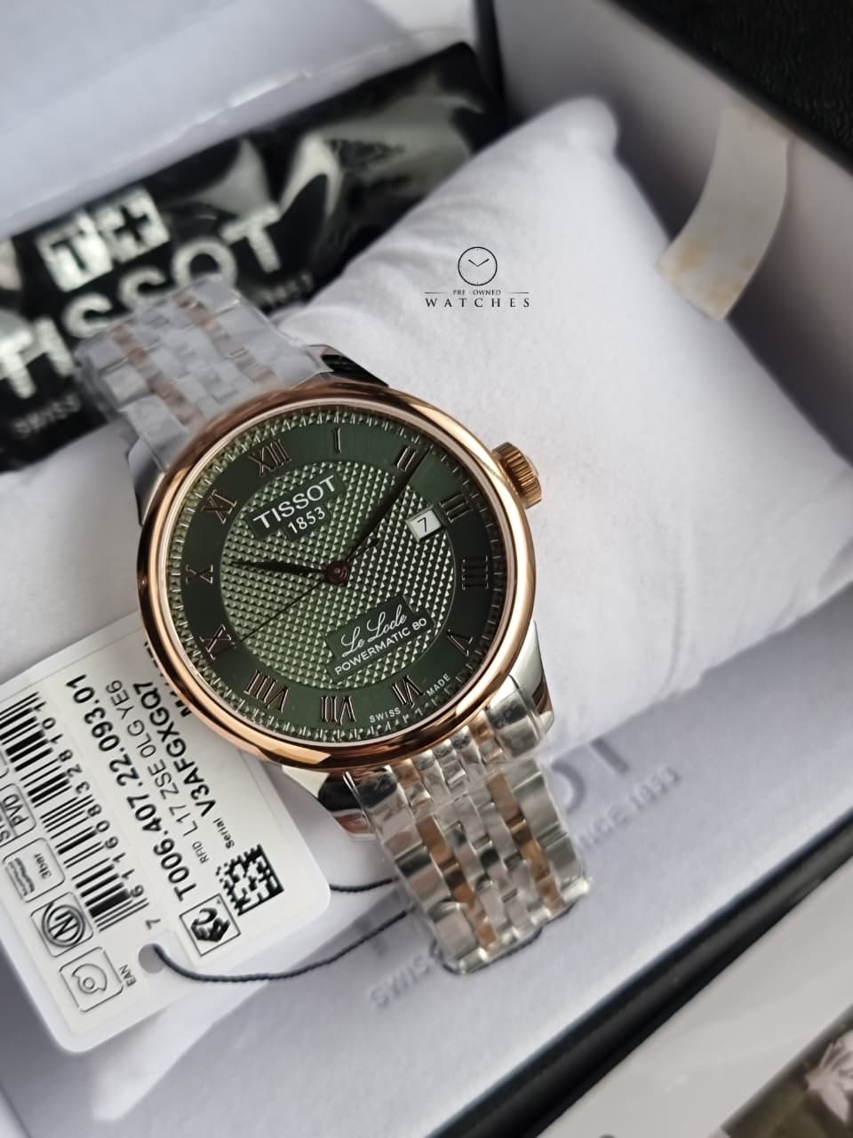Tissot Le Locle Powermatic 80 Green Dial Two-Tone Automatic Men's Watch 39.3mm – T006.407.22.093.01