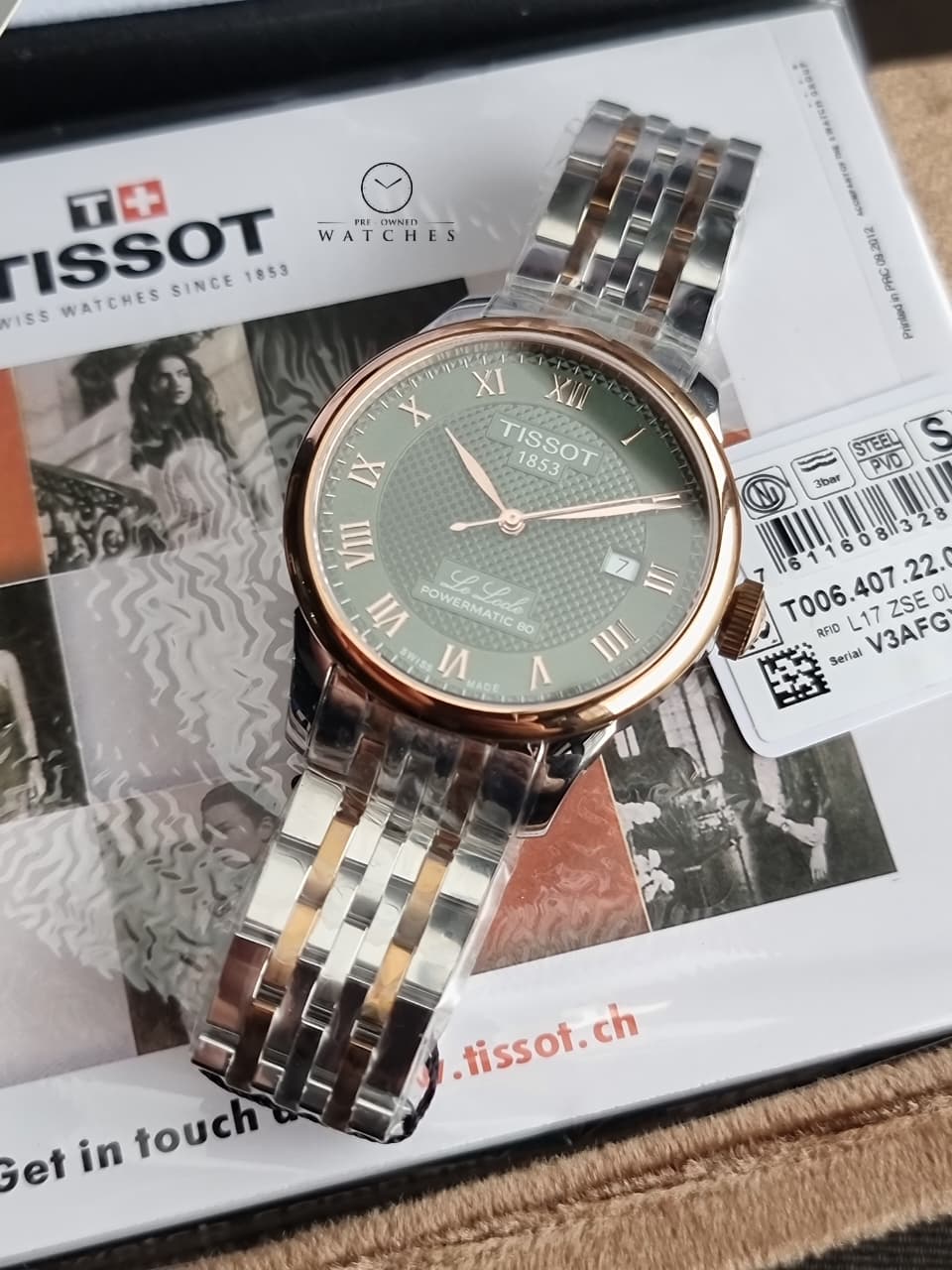 Tissot Le Locle Powermatic 80 Green Dial Two-Tone Automatic Men's Watch 39.3mm – T006.407.22.093.01