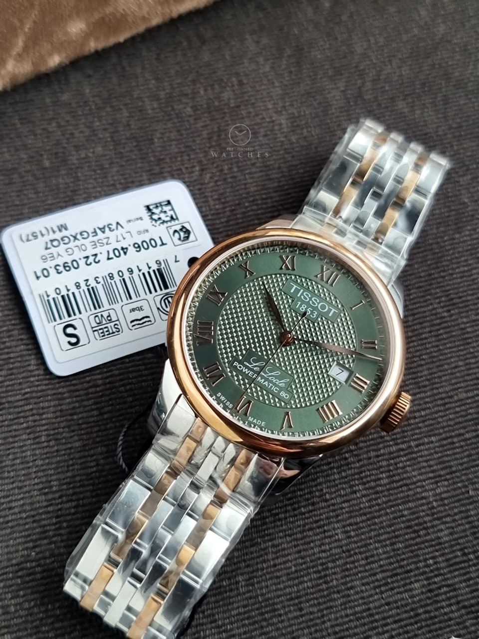 Tissot Le Locle Powermatic 80 Green Dial Two-Tone Automatic Men's Watch 39.3mm – T006.407.22.093.01