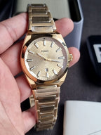 Fossil Everett Gold Stainless Steel Gold Dial Quartz Men's Watch 42mm – FS5965