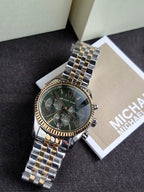 Michael Kors Lexington Green Dial Two-Tone Chronograph Women's Watch 38mm – MK4984