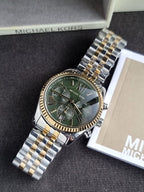 Michael Kors Lexington Green Dial Two-Tone Chronograph Women's Watch 38mm – MK4984