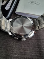 Fossil Machine Blue Dial Stainless Steel Chronograph Men's Watch 44mm – FS6096