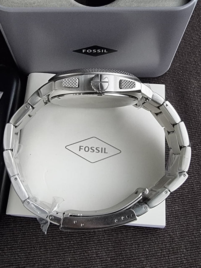 Fossil Machine Blue Dial Stainless Steel Chronograph Men's Watch 44mm – FS6096 Main Image