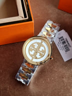 Tory Burch Reva Two-Tone Silver Gold Stainless Steel Women's Watch 36mm – TBW4027