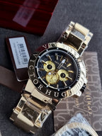 Victor Hugo Cosmo 3 Bezels Gold Stainless Steel Quartz Men's Watch – VHG10090GSG/02M