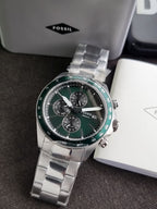 Fossil Autocross Multifunction Green Dial Stainless Steel Quartz Men's Watch 42mm – FS6127