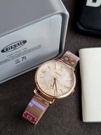 Fossil Jacqueline Gold-Tone Stainless Steel Gold Dial Quartz Women's Watch 36mm – ES5125