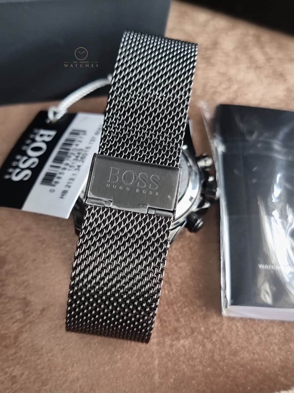 Hugo Boss Ikon Gunmetal Mesh Bracelet Gunmetal Dial Chronograph Quartz Men's Watch 44mm – 1513443