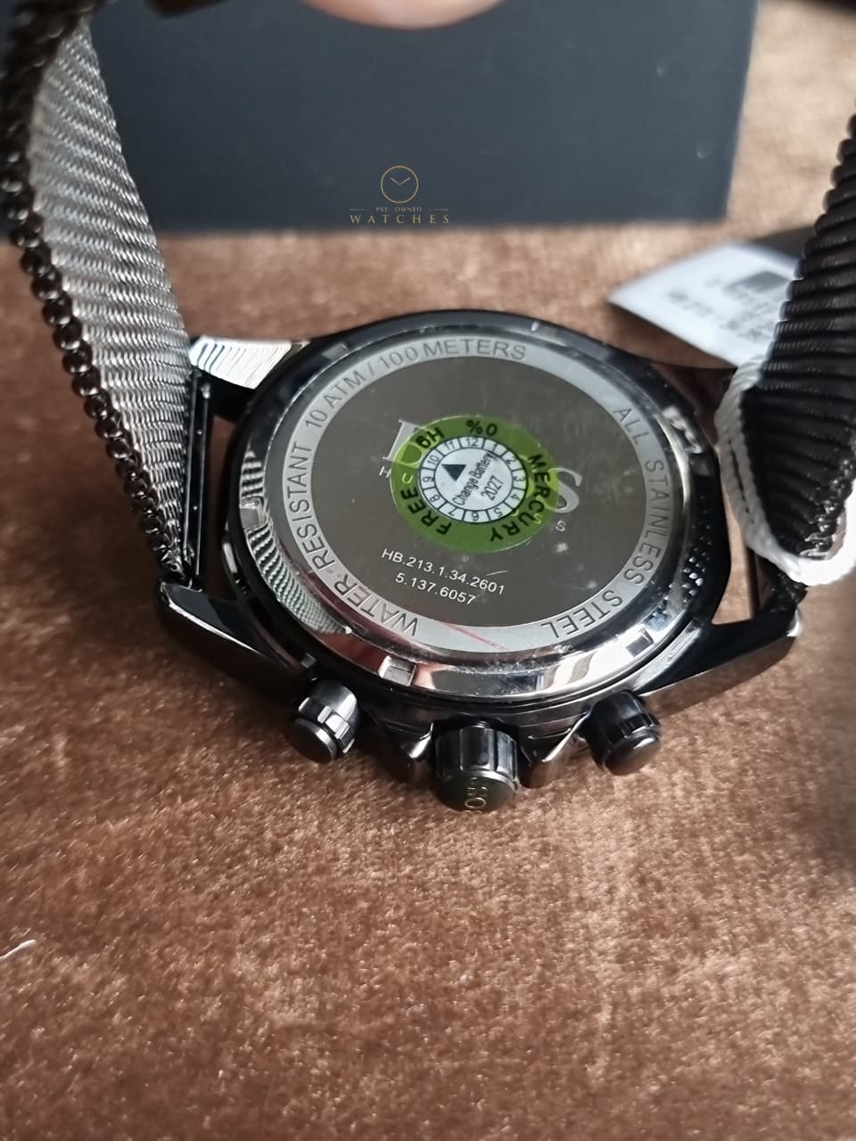 Hugo Boss Ikon Gunmetal Mesh Bracelet Gunmetal Dial Chronograph Quartz Men's Watch 44mm – 1513443