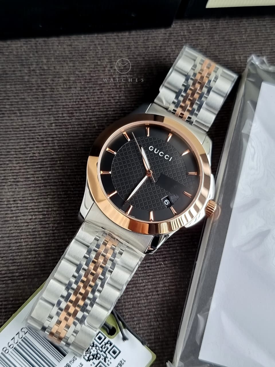 GUCCI Timeless Rose Gold PVD Men's Watch YA126410