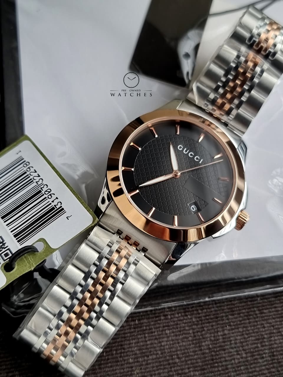 GUCCI Timeless Rose Gold PVD Men's Watch YA126410