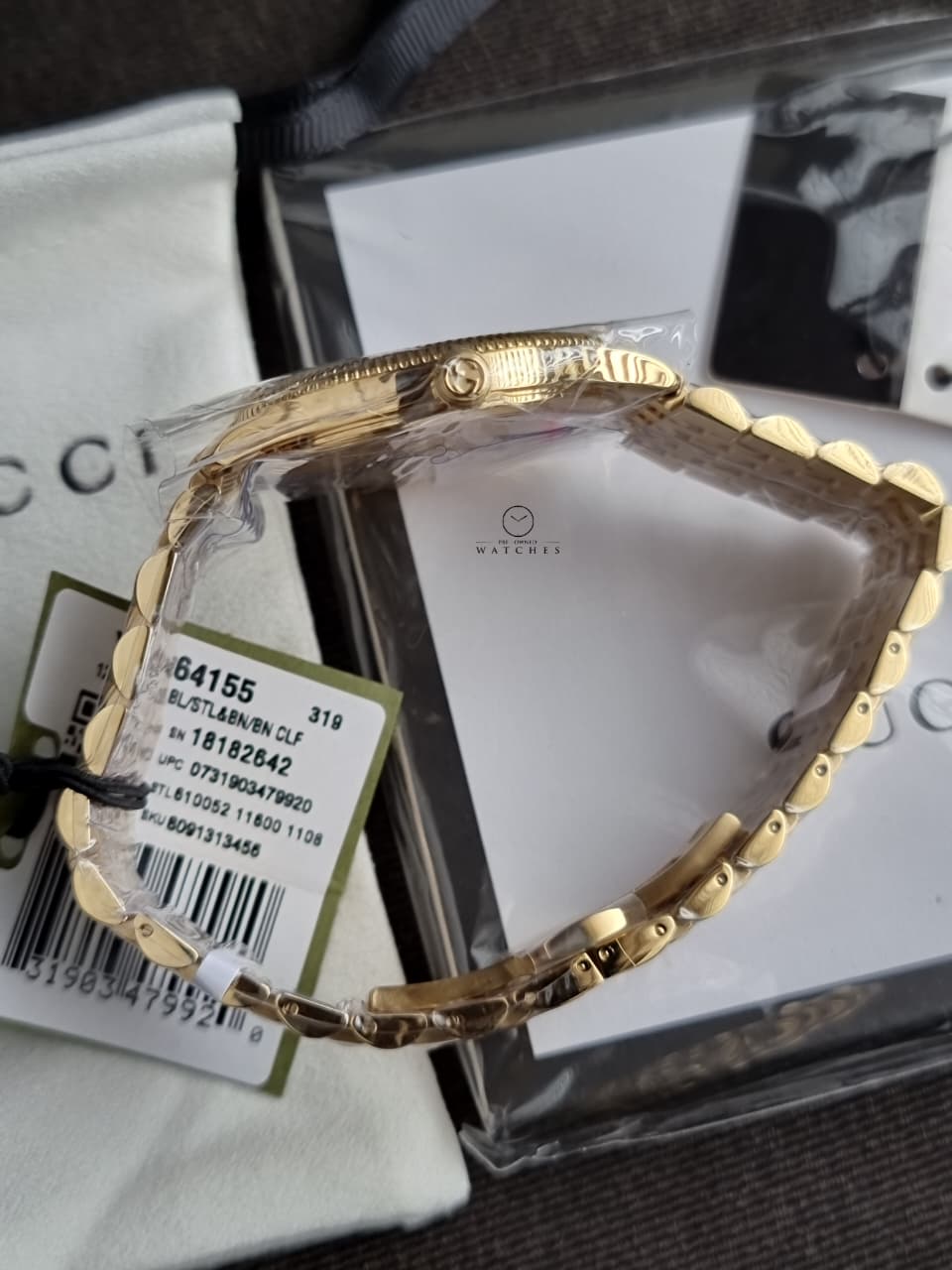 GUCCI G-TIMELESS 36MM GOLD PVD SILVER DIAL SLIM LADIES WATCH YA1264155