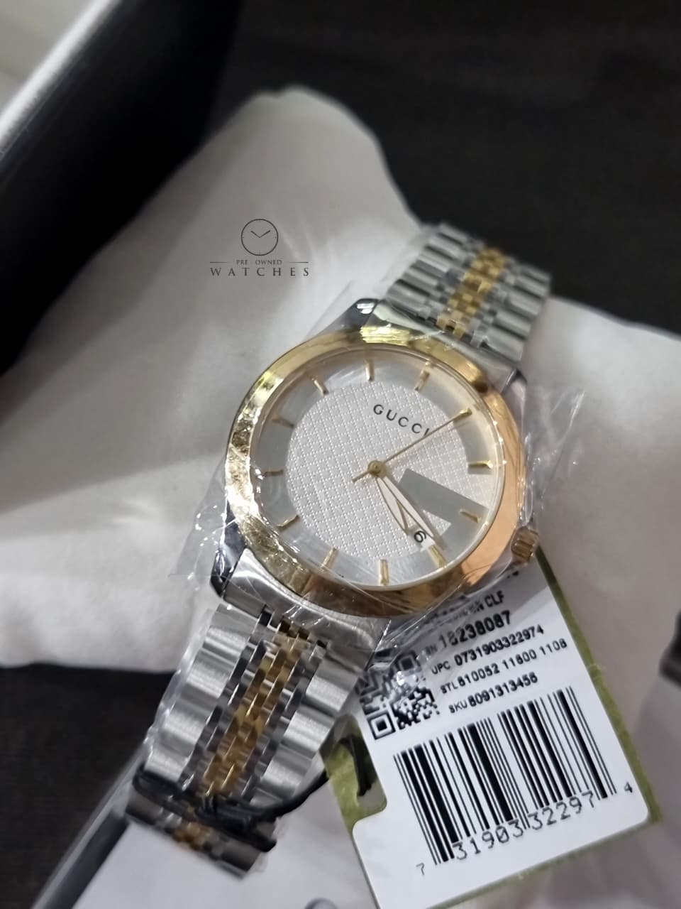 Gucci G-Timeless Silver Dial Two-Tone Stainless Steel Swiss Quartz Men's Watch 38mm – YA126409
