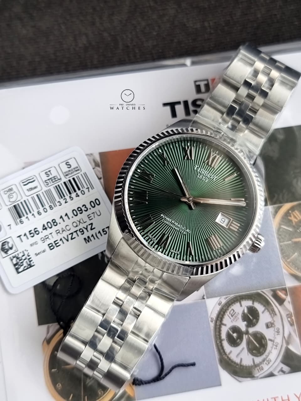 Tissot Ballade Green Dial Automatic Stainless Steel Men's Watch 39mm – T156.408.11.093.00