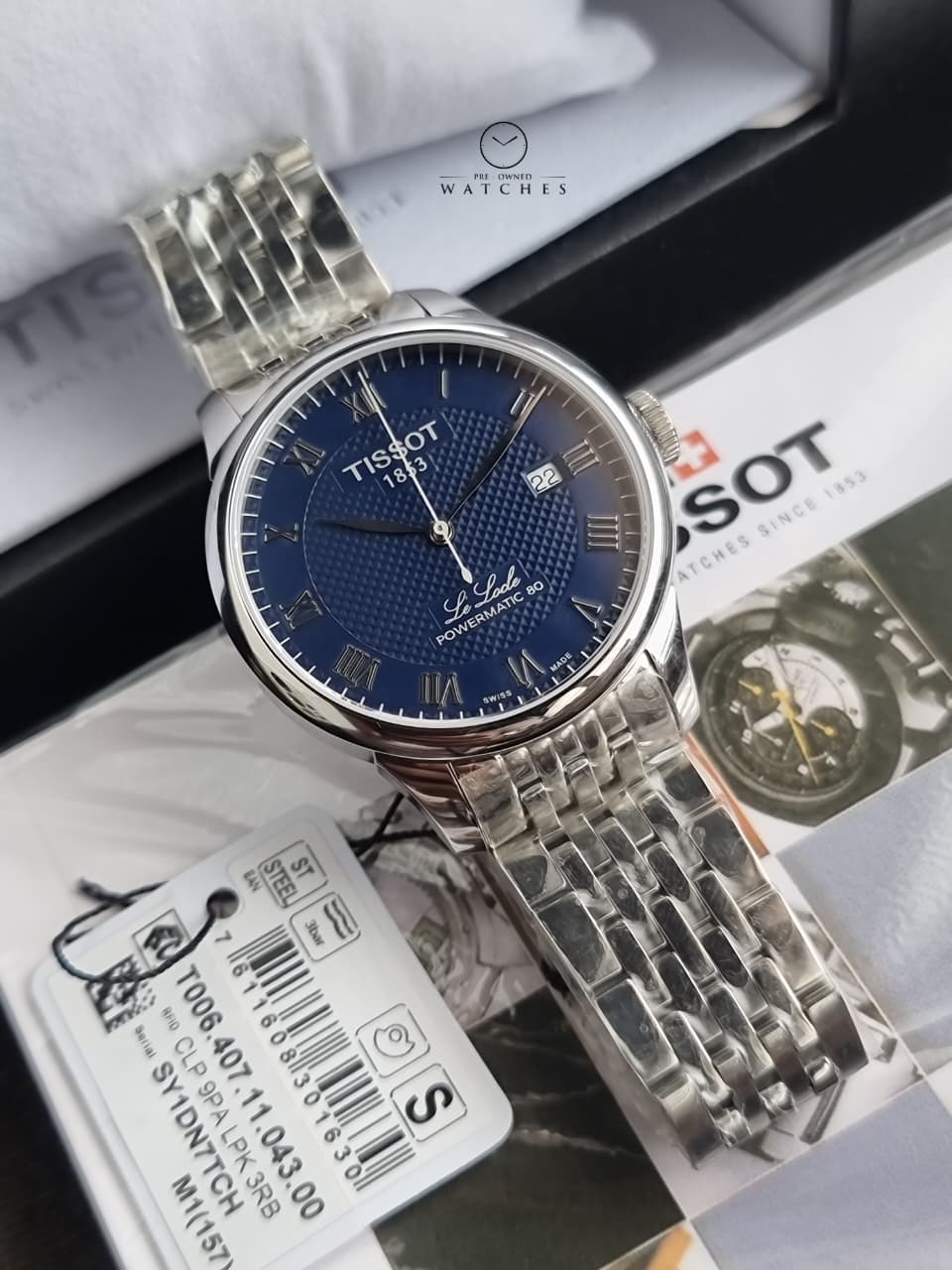 Tissot Le Locle Powermatic 80 Blue Dial Automatic Men's Watch 39.3mm – T006.407.11.043.00