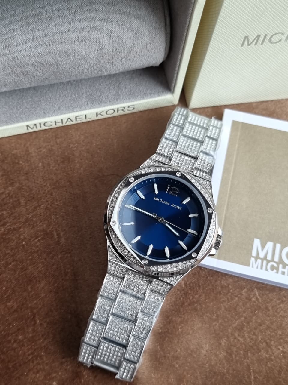 Michael Kors Women’s Quartz Silver Stainless Steel Navy Blue Dial 41mm Watch MK6990