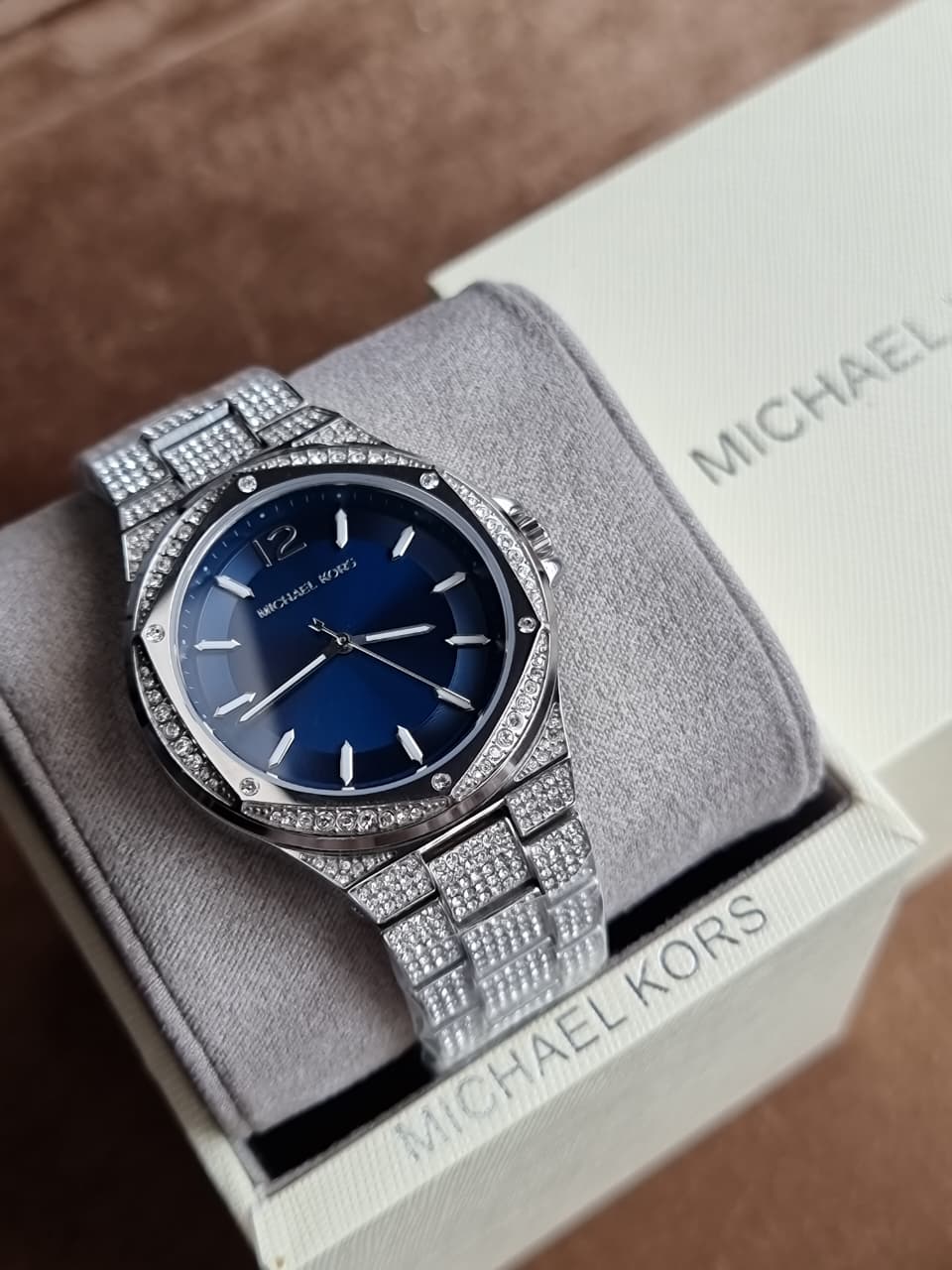 Michael Kors Women’s Quartz Silver Stainless Steel Navy Blue Dial 41mm Watch MK6990