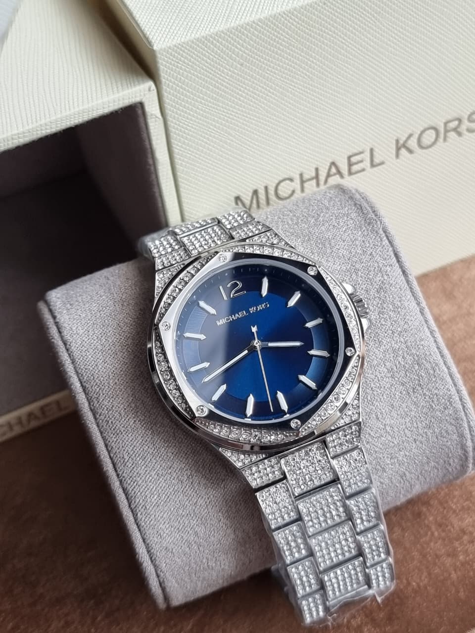 Michael Kors Women’s Quartz Silver Stainless Steel Navy Blue Dial 41mm Watch MK6990
