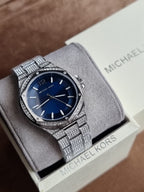 Michael Kors Women’s Quartz Silver Stainless Steel Navy Blue Dial 41mm Watch MK6990