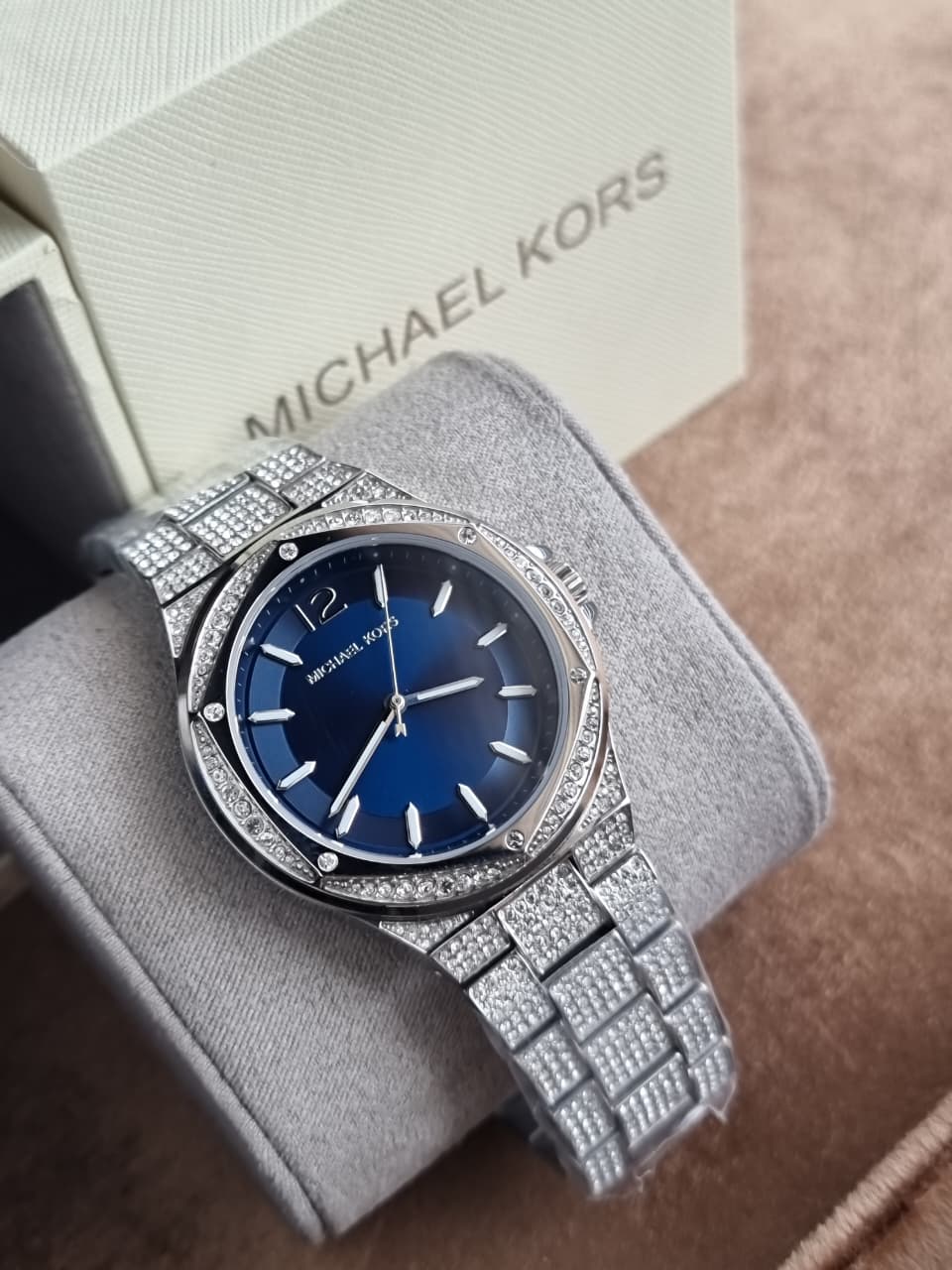 Michael Kors Women’s Quartz Silver Stainless Steel Navy Blue Dial 41mm Watch MK6990