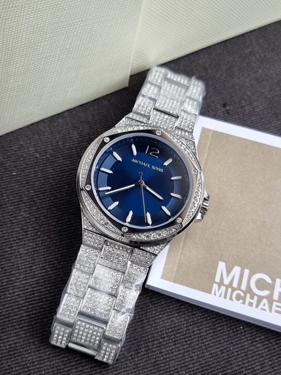 Michael Kors Women’s Quartz Silver Stainless Steel Navy Blue Dial 41mm Watch MK6990