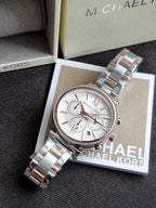 MICHAEL KORS Sofie Chronograph Crystal Silver Dial Ladies Watch MK6558