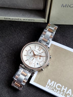 MICHAEL KORS Sofie Chronograph Crystal Silver Dial Ladies Watch MK6558
