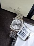 Gucci G-Flat Silver Dial Stainless Steel Swiss Quartz Unisex Watch 30mm – YA166504