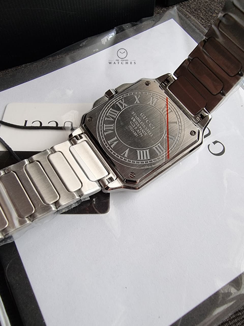 Gucci G-Flat Silver Dial Stainless Steel Swiss Quartz Unisex Watch 30mm – YA166504