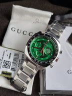 Gucci Interlocking Green Dial Chronograph Stainless Steel Swiss Quartz Men's Watch 41mm – YA142318