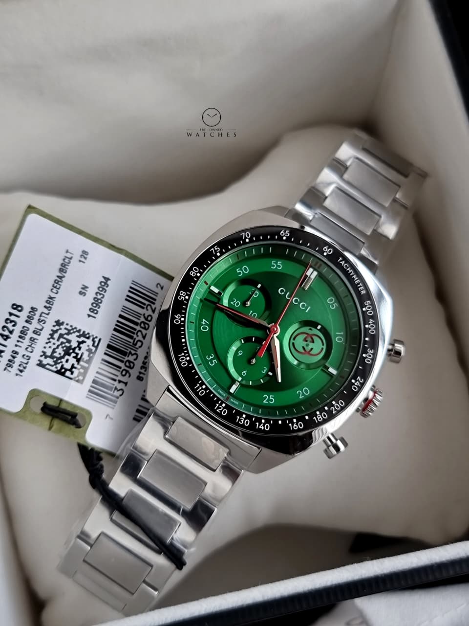 Gucci Interlocking Green Dial Chronograph Stainless Steel Swiss Quartz Men's Watch 41mm – YA142318