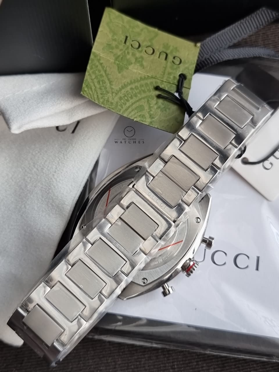 Gucci Interlocking Green Dial Chronograph Stainless Steel Swiss Quartz Men's Watch 41mm – YA142318