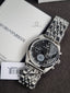 Emporio Armani AR0373 Men's Chronograph Watch – Black Dial, Silver Stainless Steel Bracelet, Date Display, Quartz, 43mm