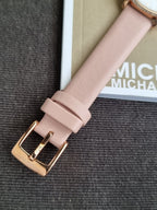 Michael Kors MK2803 Pyper Women's Watch – White Dial, Pink Leather Strap, Rose Gold-Tone 32mm Quartz